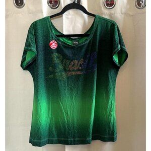 THilha Mix Women Top Large Green Brasil Rhinestone Hombre Vacation Stretch 16661